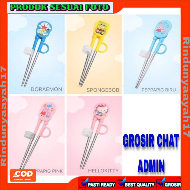 [RA] SUMPIT ANAK KARAKTEK KARTUN FOOD GRADE STAINLESS BESI MAKAN BAYI BABY