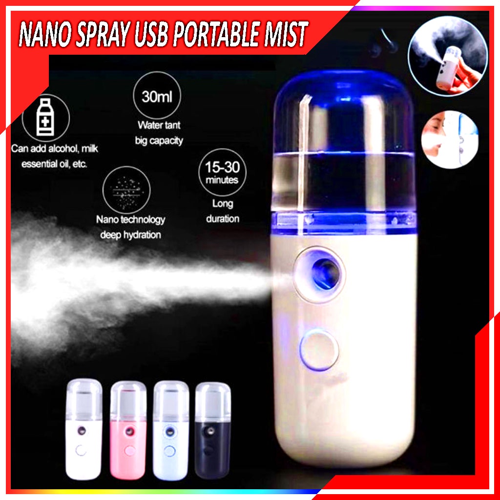 Difuser Nano Spray Perawatan Wajah / Pelembab Wajah Nano Spray Portable Mini Usb / Mist Sprayer Pelembab Wajah