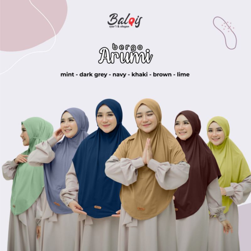 Jilbab bergo Arumi ori Balqis premium terbaru