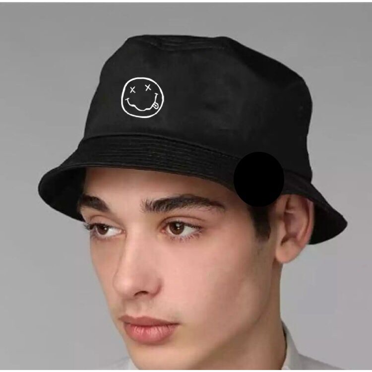 Topi Pria / Fashion Pria / Topi Bucket Distro Nirvana White Premium