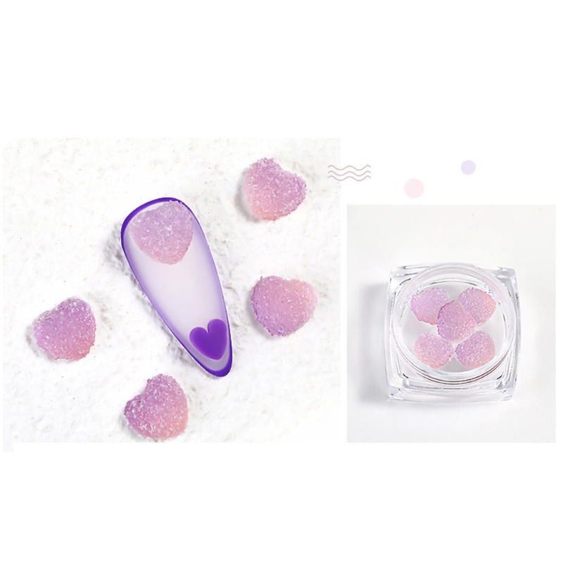 Siy 5pcs Stiker Kuku 3d Warna Permen Gradasi Bahan Resin Untuk Dekorasi Nail Art Charms