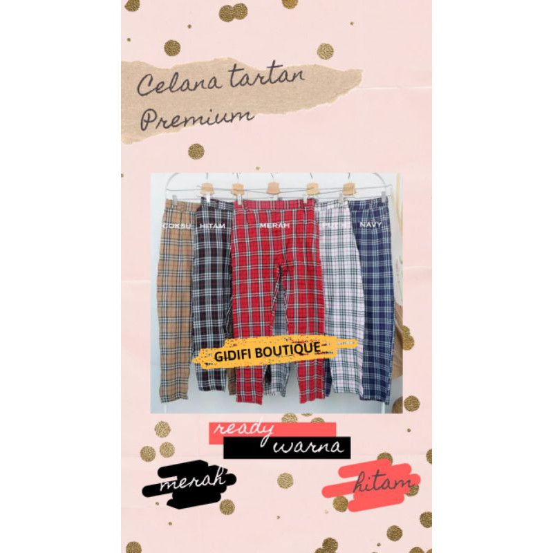 CASEY PANTS / BOXY TARTAN PANTS / CELANA TARTAN