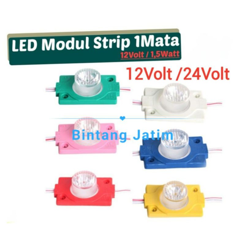 LAMPU LED MODUL 1MATA 12VOLT dan 24VOLT 1.5 WATT WATERPROOF 1 MATA 12V 24V 12 V VOLT VARIASI MOBIL