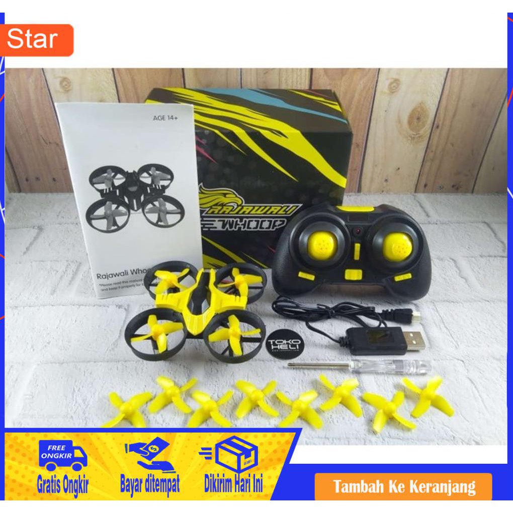 BAYAR DITEMPAT - RAJAWALI WHOOP 65MM 716 MOTOR 1S 260MAH ACRO ANGLE MICRO DRONE NON FPV XJ1302