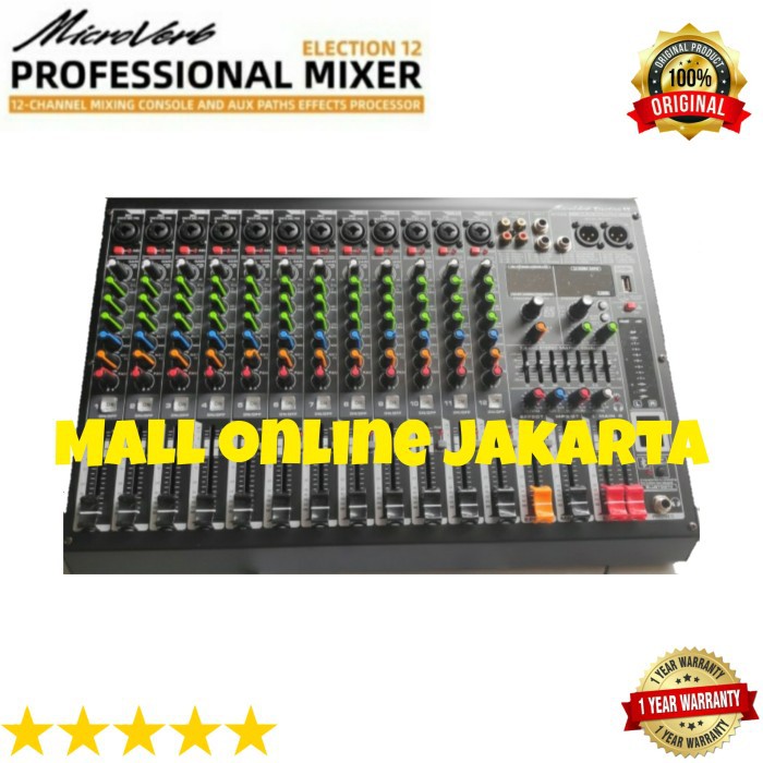 Mixer audio microverb election 12 ch original usb recording pc