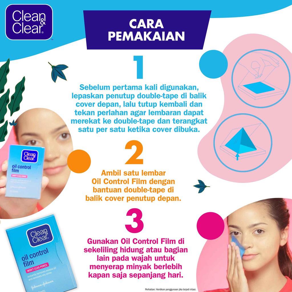 ☘️ CHAROZA ☘️ CLEAN &amp; CLEAR Oil Control Film Face Paper Blue | Pink