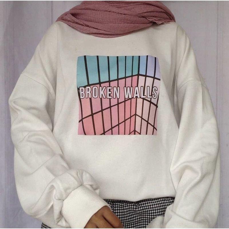 [COD] Sweater Oversize Wanita Brokenwalls XXL LD 130