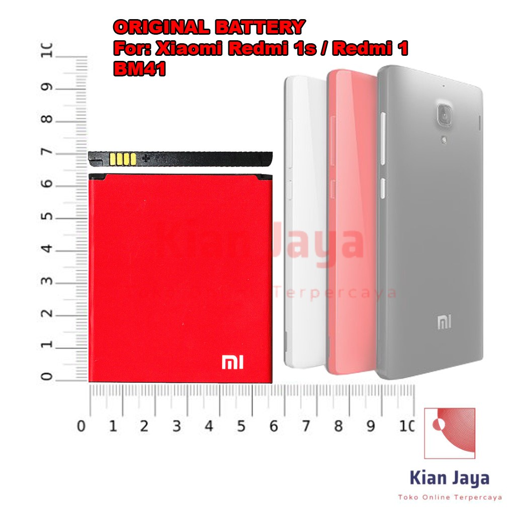 [Garansi 100% Ori] Baterai Xiaomi Redmi 1 / Redmi 1s  BM41 Batre Batrai Battery Hp Xiao Mi Xiomi BM 41 Original