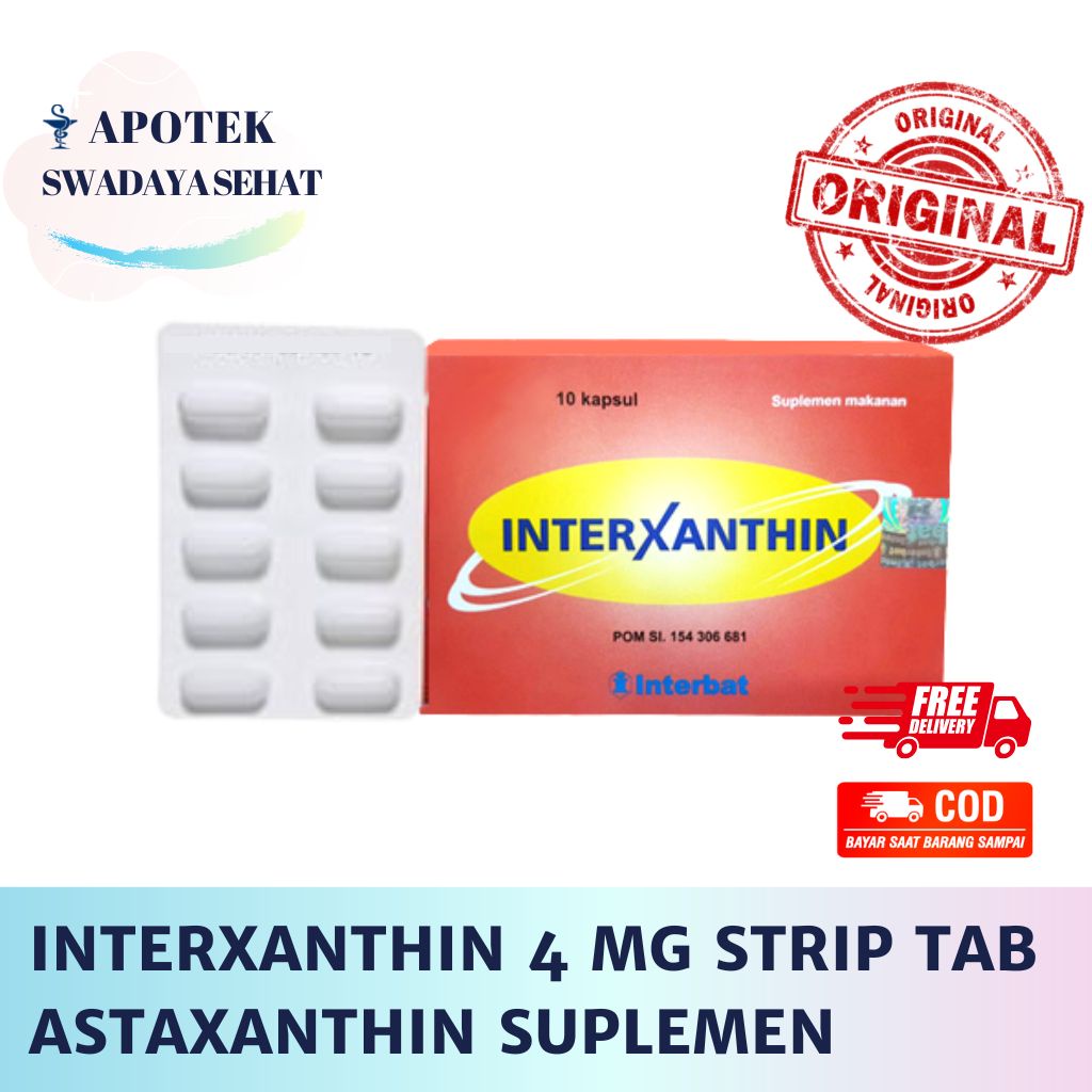 INTERXANTHIN 4MG STRIP Tablet - Astaxanthin Suplemen Kesehatan Tubuh Vitamin