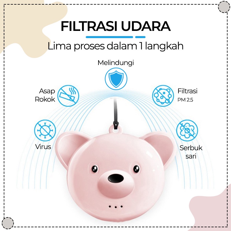 Kalung Necklace Air Purifier Portable untuk Anak ion pembersih udara