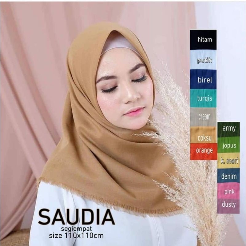 Hijab Segi Empat Saudia Rawis Premium Original