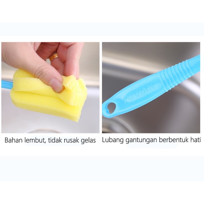 Import Sikat Spons Spon Sponge untuk Cuci botol gelas dot anak bayi dish Washing Sponge Baby Kids