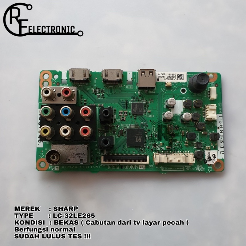 MB TV LED SHARP LC-32LE265I  Mainboard tv led sharp lc 32le2651 lc 32le265 i
