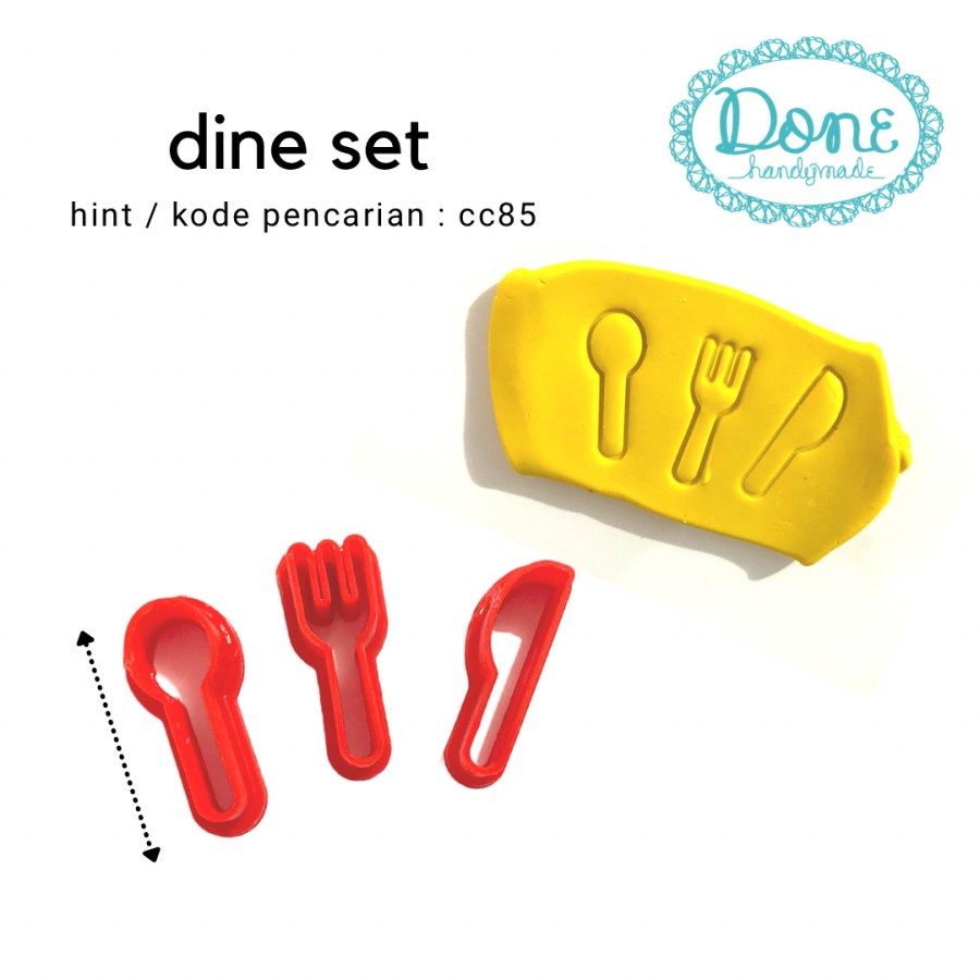 Dine set cutter cetakan fondant cetakan clay miniature cutter cc85