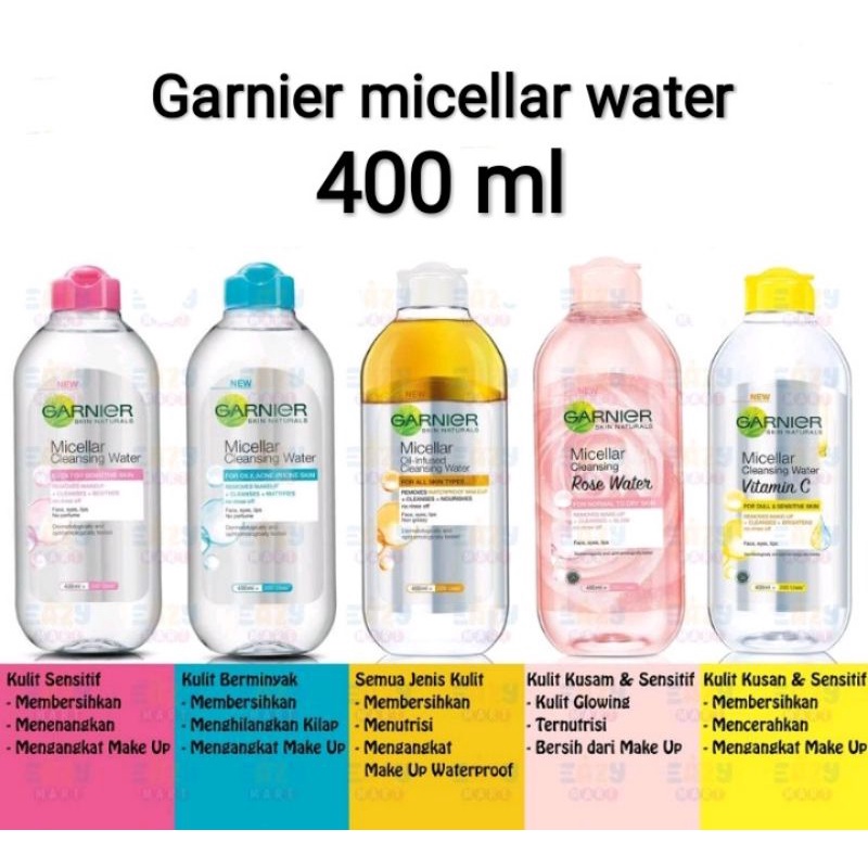 [PACKING AMAN] Garnier Micellar Cleansing Water pink / biru / Bi-phase oil infused / rose/ Vitamin C