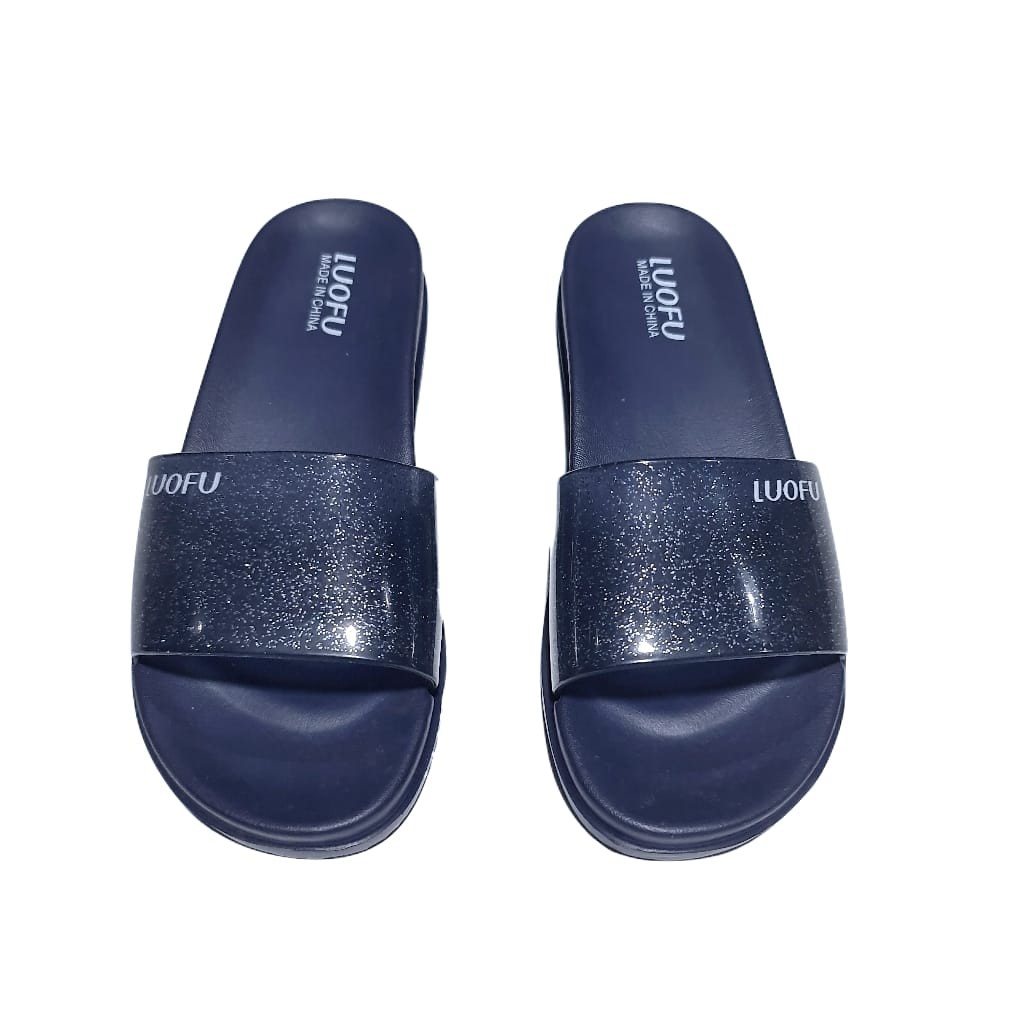 LUOFU ORIGINAL jelly sandal karet empuk murah wanita selop murah sendal cewek import E7159T01BW