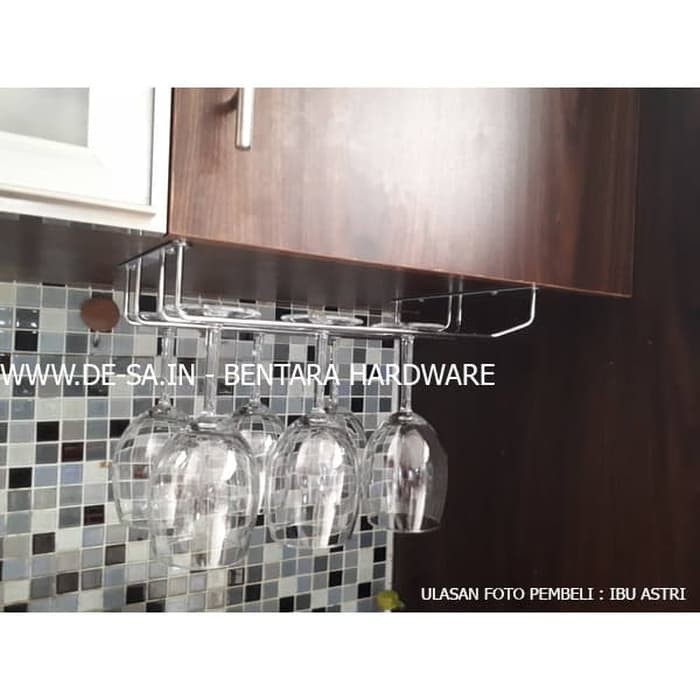 2 Baris Rak Gantung Gelas Wine - 2 Row Wine Glass Hanger Rack