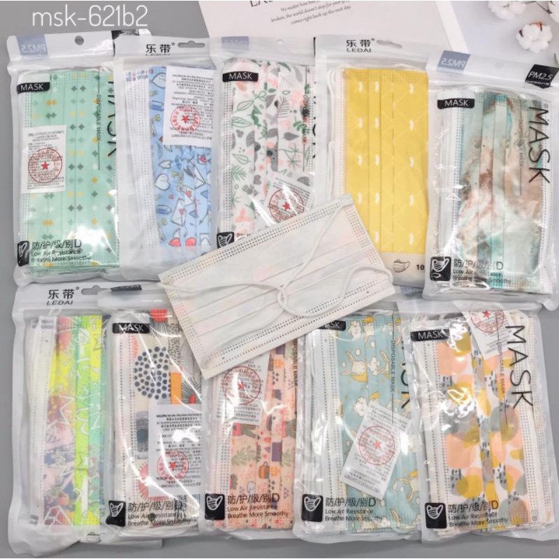 Masker mulut Hijab isi 10pcs Motif Tebal Dewasa IMPORT High Quality Headloop IDOL K-POP KPOP KOREA