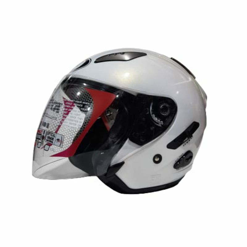 Helm KYT GALAXY SLIDE DOUBLE VISOR Solid PUTIH SNI DOT