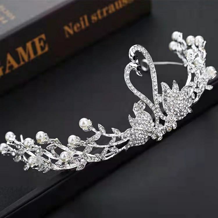 Wedding Crown - Mahkota Motif Dua Angsa - Wedding Crown - Mahkota Pengantin Bridesmaid