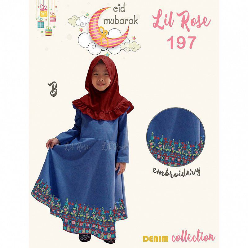 DKPS Baju Gamis + Hijab Anak Kecil Perempuan Baju Gamis Anak Kecil Perempuan Umur Usia 1 2 3 4 5 6 7