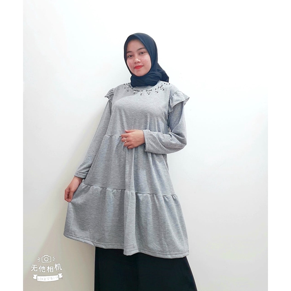 RILLO - TUNIK MUTIARA  REMPEL SUSUN TANGAN RUFFLE  FIT XL / TUNIK MUSLIM