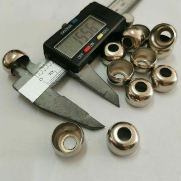 

gundu tas / ujung tali tas ukuran 1,5cm nikel / 120pcs