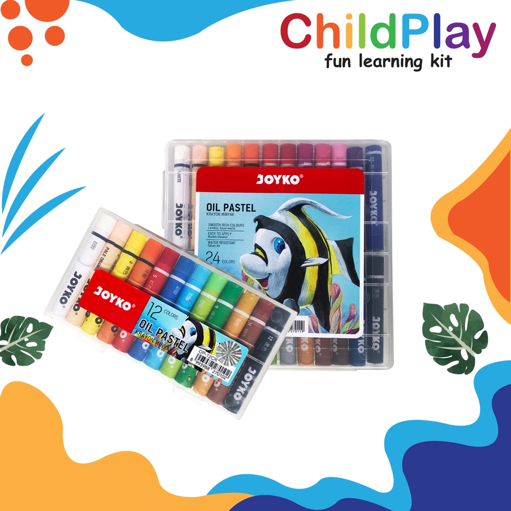 

Crayon Joyko 12 24 warna colours wax non toxic Oil Pastel Minyak