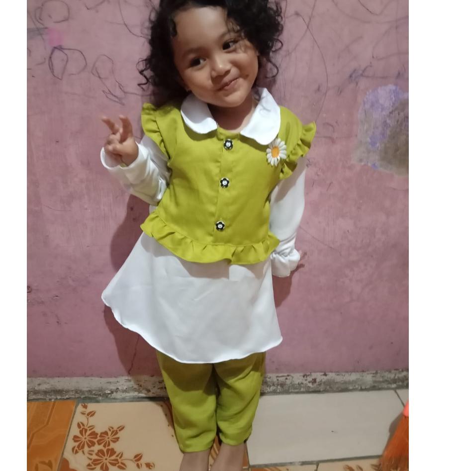 Sale one set daisy baju anak perempuan stelan terbaru