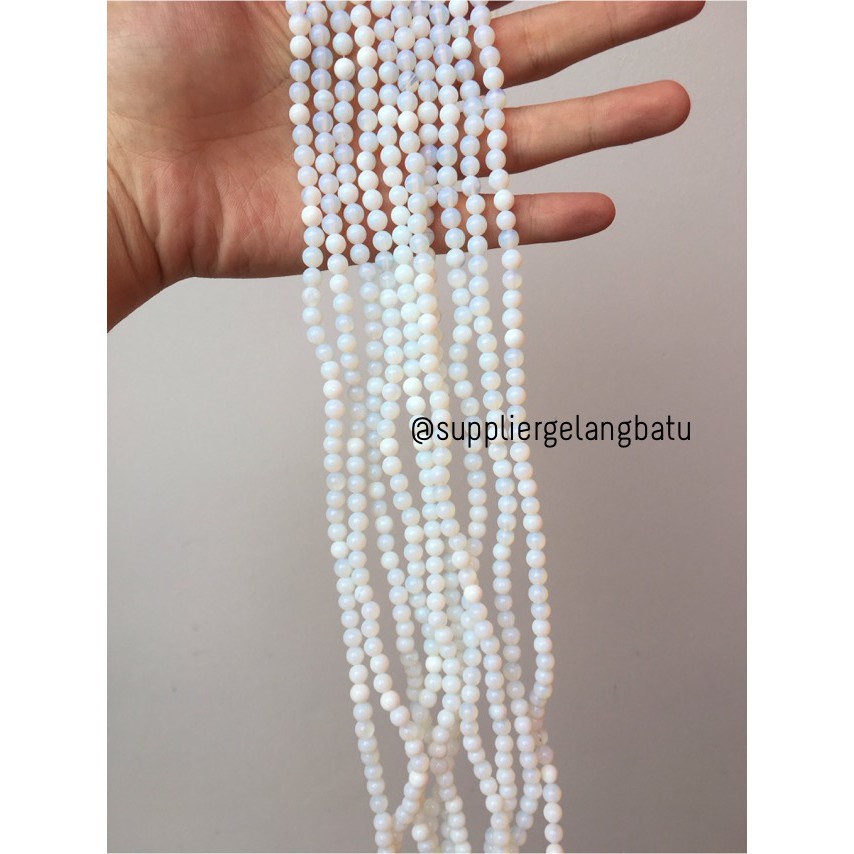 renceng batu alam kalimaya banten bening 6mm bahan gelang kalung murah tembus cahaya senter aksesori