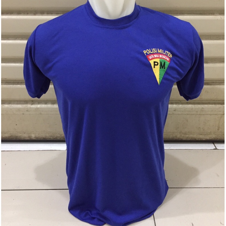 kaos PM biru lengan pendek /kaos PM TNI AD lengan pendek