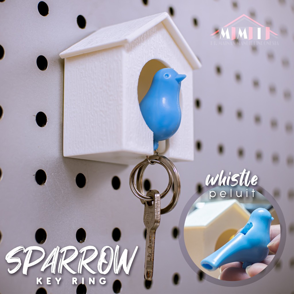 Sparrow Key Ring Gantungan Kunci Lucu Rumah Burung