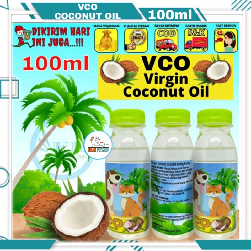 VCO Kucing Anjing 100ml Minyak Kelapa Murni 100% FEFARM Cocok Untuk Hewan Peliharaan