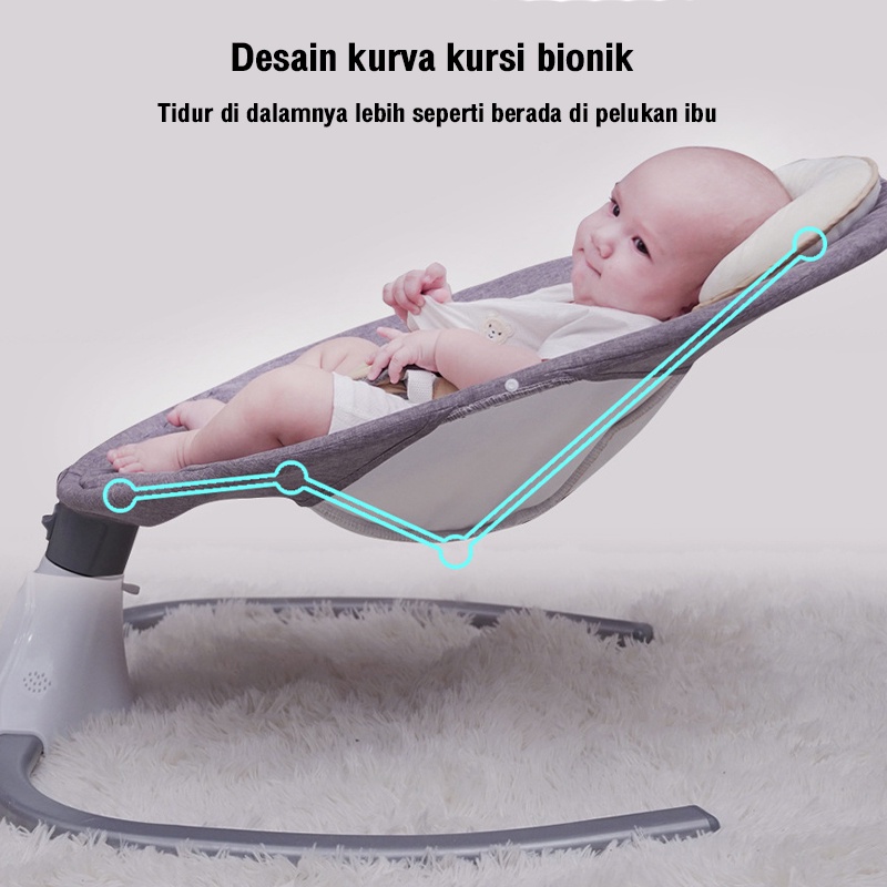 Uoptoy HUG ME Ayunan Bayi Automatic Baby Swinger Chair Swing Bed Remote Control Elektrik Baby Swing Otomatis