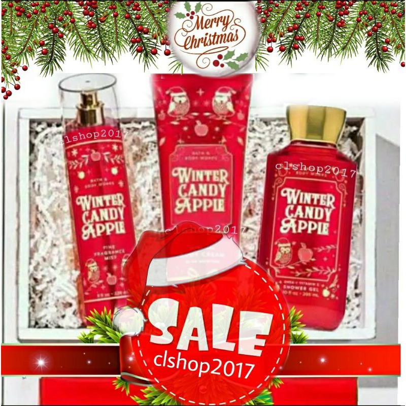 BATH &amp; BODY WORKS BBW WINTER CANDY APPLE SERIES MIST LOTION SHOWER GEL BODY CREAM HAND CREAM SHOWER GEL BODY CREAM LOTION MIST WASH WALLFLOWER ROOMSPRAY SCENTPORTABLE GENTLE GEL DEEP CLEANSING GENTLE FOAMING CREAMY LUXE