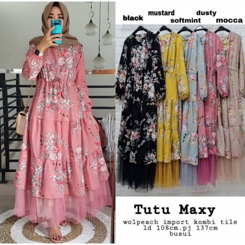 Gamis Tutu Maxy DRESS TILE MONALISA TERLARIS.Mora.Jasmin