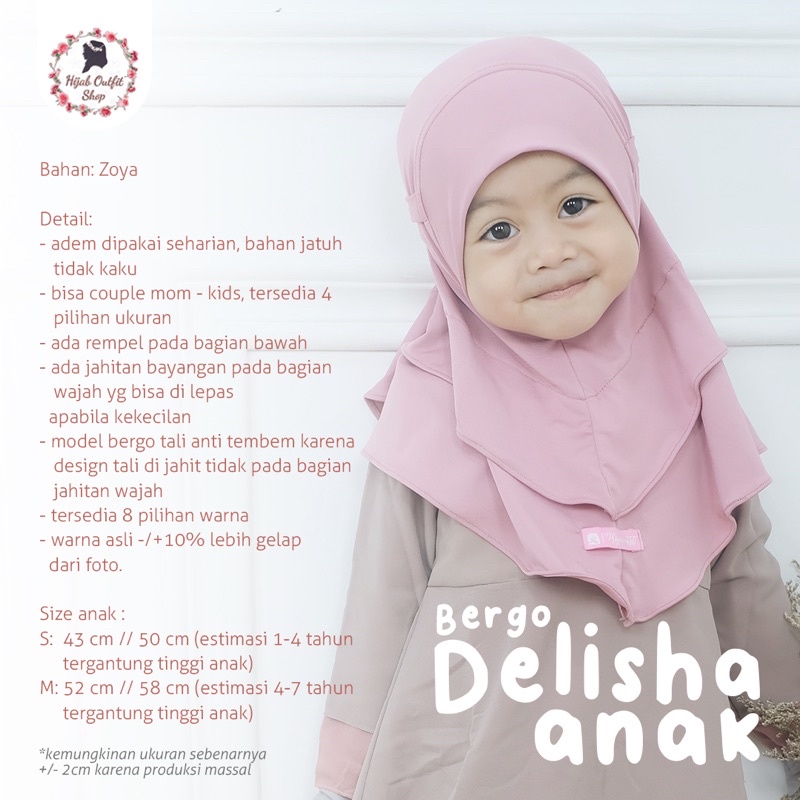 Bergo Delisha Couple Dewasa dan anak