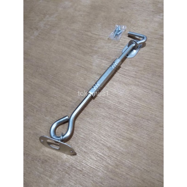HAK ANGIN SILVER LAMSKAR STAINLESS 8 inch PENAHAN CANTOLAN PENGAIT JENDELA KIDO