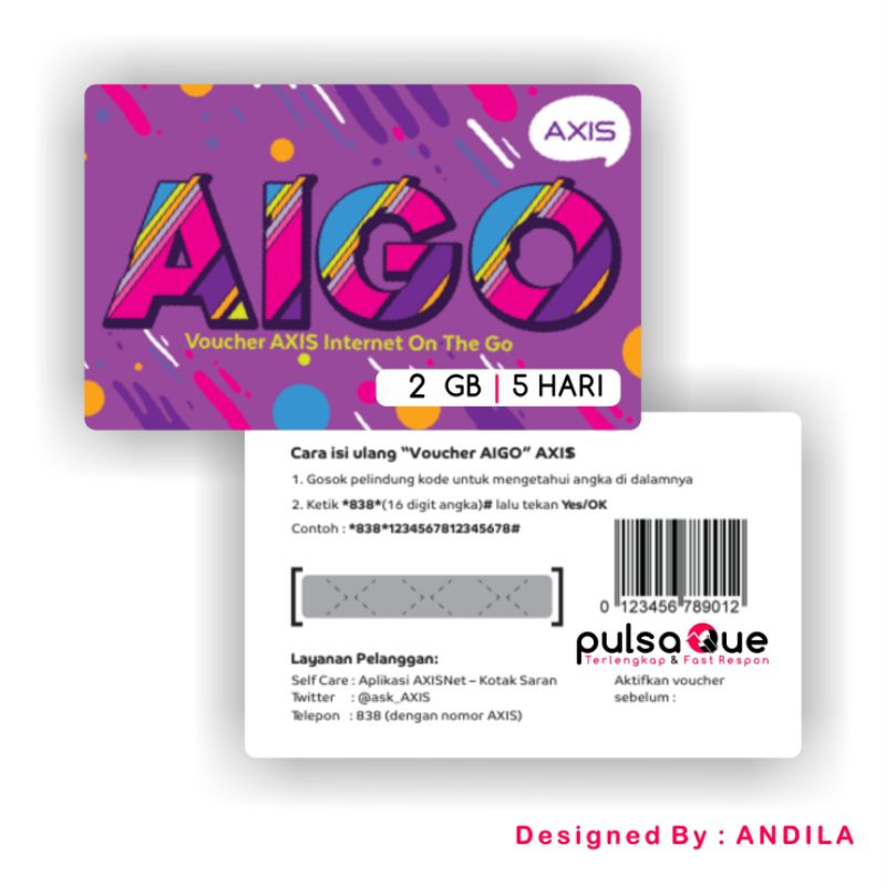 Voucher AIGO Mini 2 GB | 5 Hari [NASIONAL]