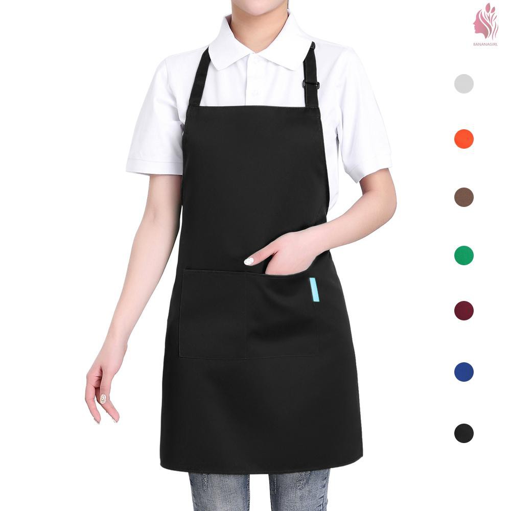 Bag Esonmus Apron / Celemek Dewasa Bahan Polyester Dengan 2 Saku + Tali  Leher Adjustable Untuk Bbq / Restoran | Shopee Indonesia