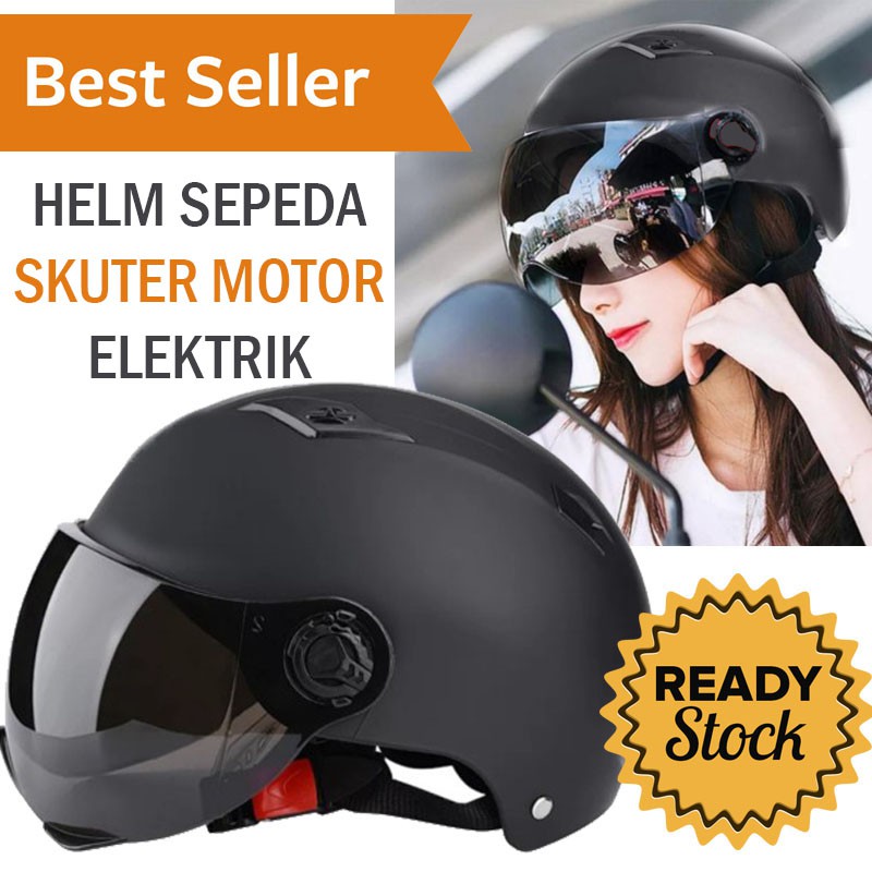 Jual Helm Sepeda Skuter Motor Elektrik Half Face Bike Bicycle Cycling