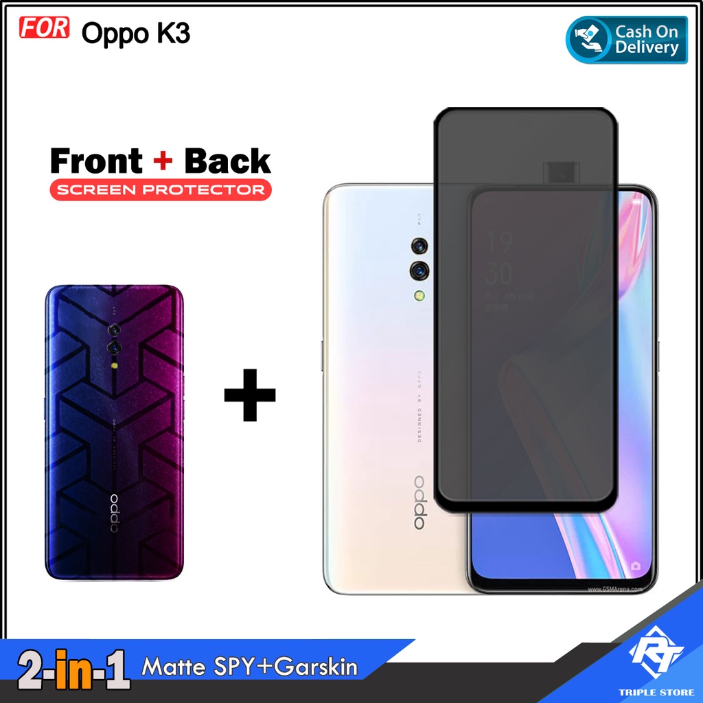 Paket 2in1 Ceramic Spy Bonus Garskin Oppo F3 F5 Plus F7 F9 F11 Pro Oppo K3 K10 Pro