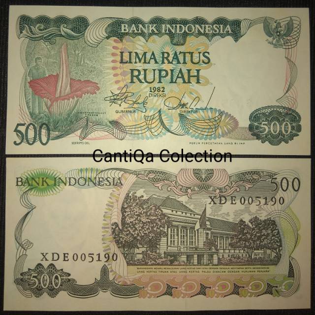 

Shp15-Uang Kertas Kuno Indonesia 500 Bunga Bangkai Tahun 1982