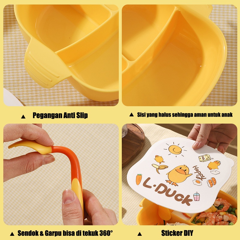 Tempat Makan Bayi / Baby Feeding Suction Divided Plate / Mpasi Peralatan Makan Bayi