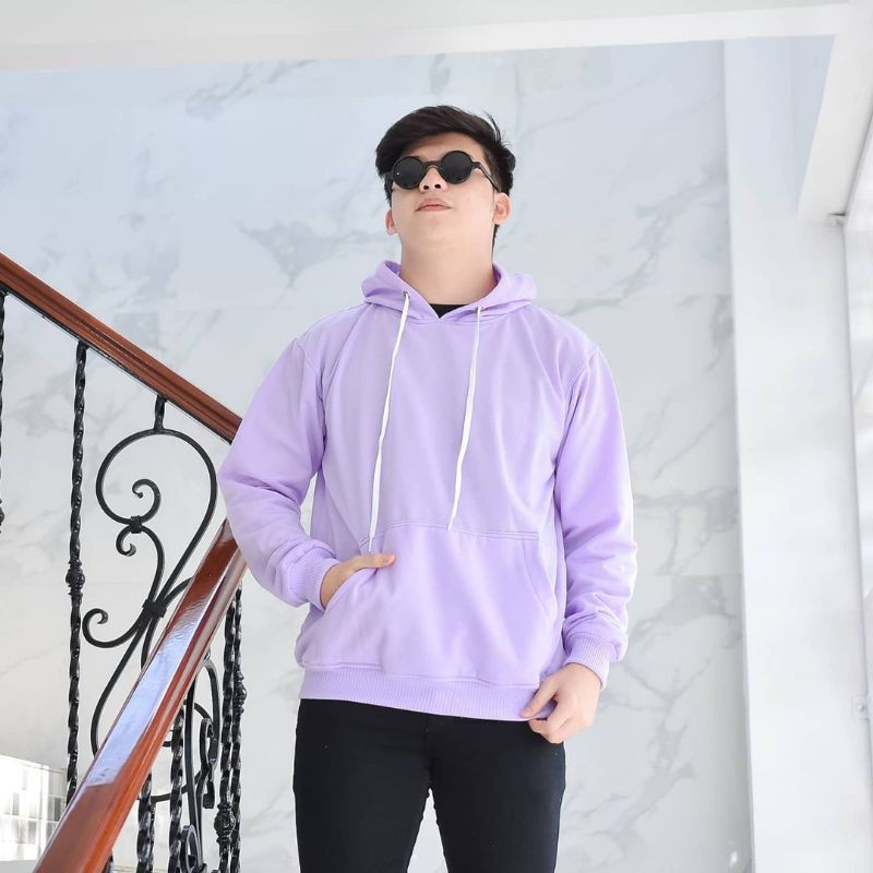 Jaket Sweater Hoodie Wanita Oversize Outerwear Pakaian Sweatshirt Korean Style Hudie Cewek NATURAL-Purple