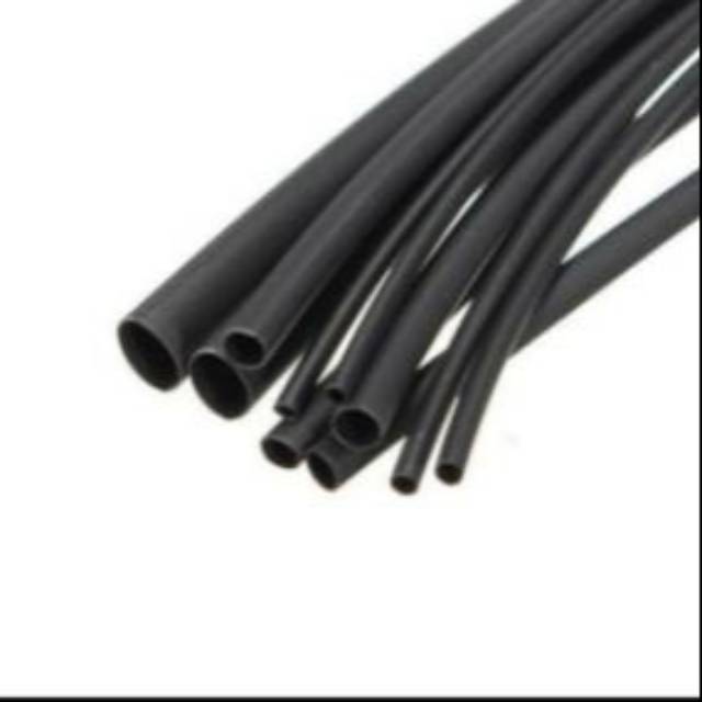 Heat Shrink Tube / Selongsong Bakar / Isolasi Bakar 8mm HITAM (Per Meter)