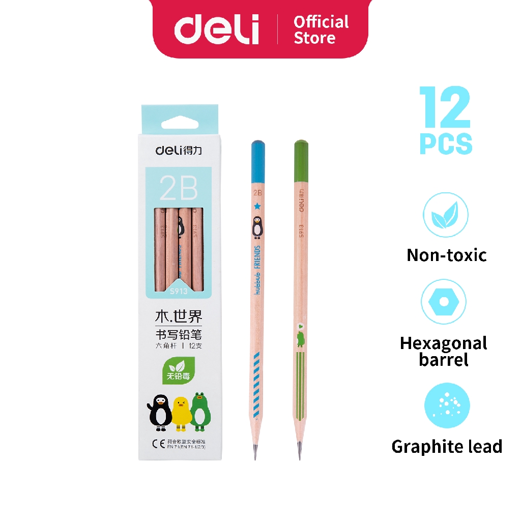 Deli Graphite Pensil Kayu Pilihan Warna Cerah terang tidak Deli Graphite Pensil Kayu Pilihan Warna Cerah terang tidak