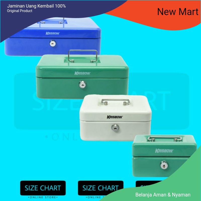 KRISBOW Cash Box Brankas Penyimpanan Uang