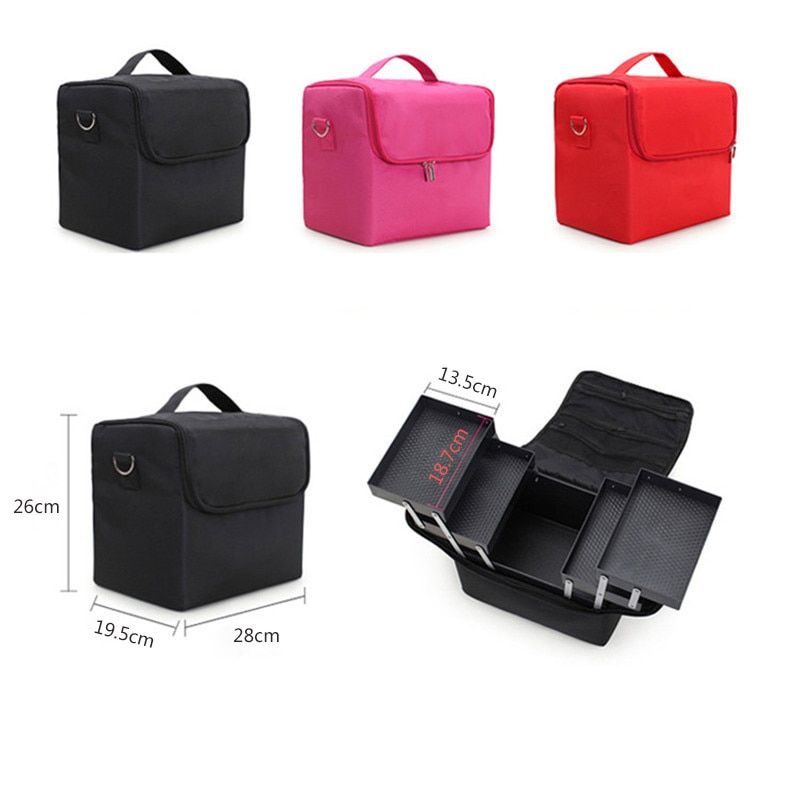 Tas Make Up- taa kosmetik- tas fashion - tas traveling - tas make up organizer bag Rak Perhiasan Wanita - 0102025 - Black