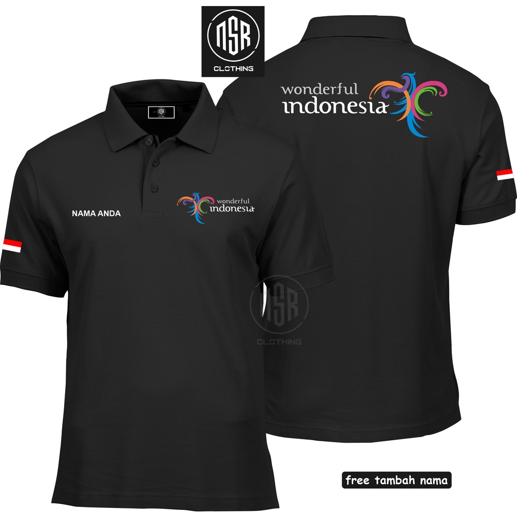 POLO SHIRT WONDERFUL INDONESIA / KAOS PESONA INDONESIA / KAOS POLO DEWASA/KAOS WONDERFUL INDONESIA